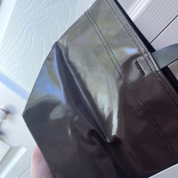 Arket Coated Canvas Tote in Dark Brown Water Resistant Silver New with Tags - Picture 6 of 6